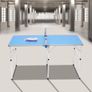 Table Tennis Table Foldable Indoor Ping Pong Table Blue 152 x 76 cm Portable Table Tennis Table with Net 6 Holders and 3 Reinforced Stabilisation Rods Multifunctional It Can Also Be Used as a Dining Image 5