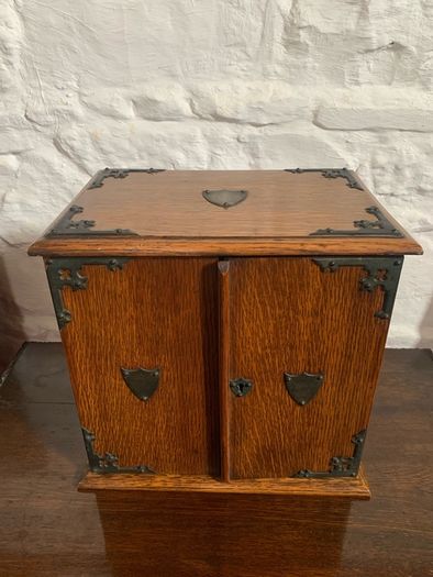 Edwardian Oak Smokers Cabinet.
