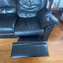 Black leather sofa. Good condition, just needs a bit of a clean Image 2