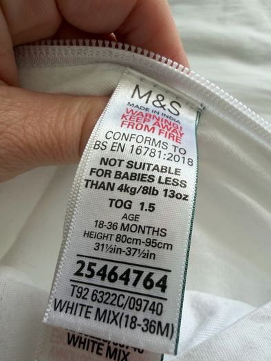 2 x 1.5tog Sleeping Bag from Marks & Spencers