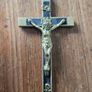 vintage brass cross pendant Image 2