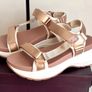 Dunnes Stores Rose Gold Platform Summer Sandals - Size 38 Image 3