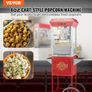 Popcorn Maker with Cart, 850W Popcorn Popper Machine, 8 Oz Kettle Makes 48 Cups per Batch, Popcorn Maker Equipped with Tempered Glass, Includes 4 Scoops, Movie Theater Style, Red Image 2