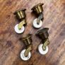 Brass Cap furniture castors with porcelain wheels (4) Image 3