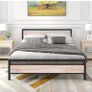 5ft King Bed Frame with Wooden Headboard,Heavy Duty Metal Platform Bed Frame King Bed Base No Box Spring Needed,Metal Slats Support Underbed Storage Space,OAK,150x200cm Image 7