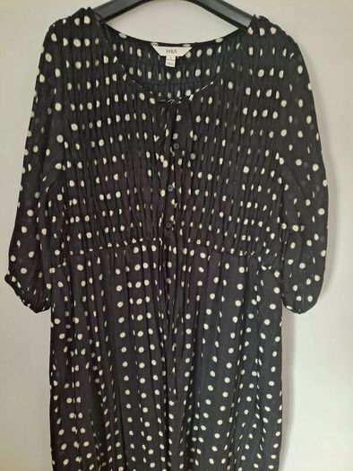 Marks & Spencer Printed Tie Front Midaxi Shirred Dress size UK 18