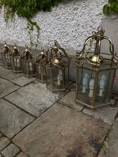 Antique brass lamps