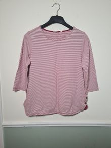 womens FAT FACE short sleeve t shirt top red white stripes Size UK 14