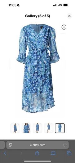 Adrianna Papell Blue Floral Chiffon