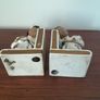 Vintage Asian Hand Painted Pottery Bookends Image 7