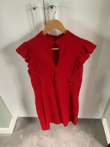Miss Sixty Red Ruffle Dress ....As New....