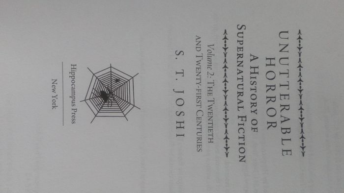 Book Unutterable Horror S. T. Joshi Lovecraft Machen James Blackwood