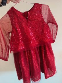 3 Dresses size 5/6 red silver and burgundy