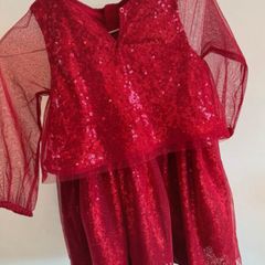 3 Dresses size 5/6 red silver and burgundy