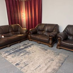 Real Leather Sofa Set