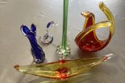 Vintage Murano Glass - Vases, Basket, Gondola and Serpent