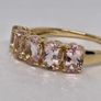 Yellow Gold Pink Morganite 5 Stone Ring Image 6