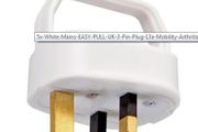 White Mains EASY PULL UK 3-Pin Plug 13a Mobility Arthritis Disability Elderly