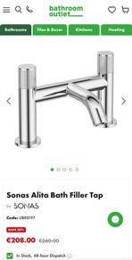 Sonas Alita Bath Filler Bathroom Tap Chrome