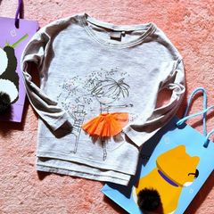 NEXT Girls Long-sleeved T-shirt in Grey 3-4 Years