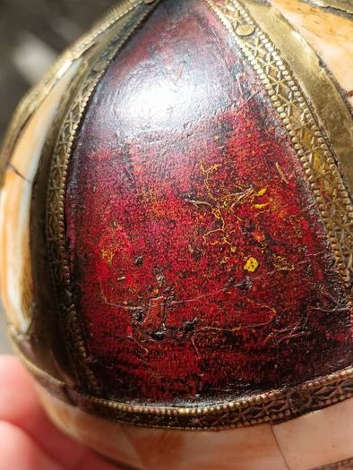 A Pair of Antique Inlaid Wooden Balls