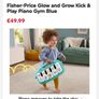 Fisher-Price Glow and Grow Kick & Play Piano Gym Blue Image 4