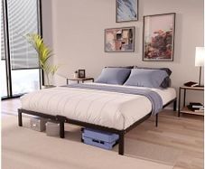 Double Bed Frames Metal 135 x 190 with Storage 35 cm - Sturdy and 20min Easy Assembly Bed Frames - Large Storage