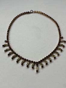 1950s rhinestone fringe necklace