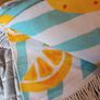 100% cotton beach towel &beach towel clips lemon print Image 5