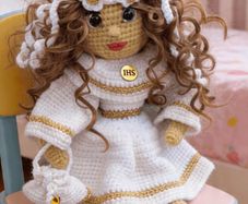 Beautiful Handmade Communion Doll  Crochet, Unique Keepsake Gift