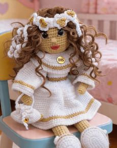 Beautiful Handmade Communion Doll  Crochet, Unique Keepsake Gift