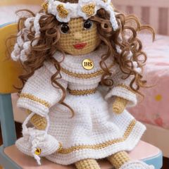Beautiful Handmade Communion Doll  Crochet, Unique Keepsake Gift