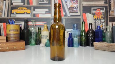 112 - Vintage Brown Glass Bottle