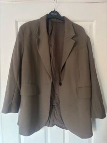 Arket Twill Blazer Size 34 Dark Mole