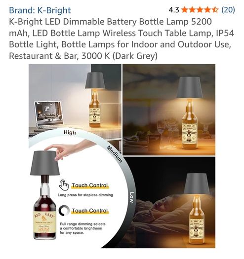 K-Bright Touch Operated Bottle Lamp