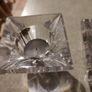 Lovely Tipperary Lead Crystal Cut Glass Pair of INFINITY Votive Candle Holders Image 2
