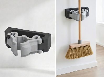 Broom mechanical clip
