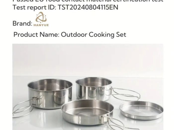 4 pieces camping cookware set. Compact and lightweight