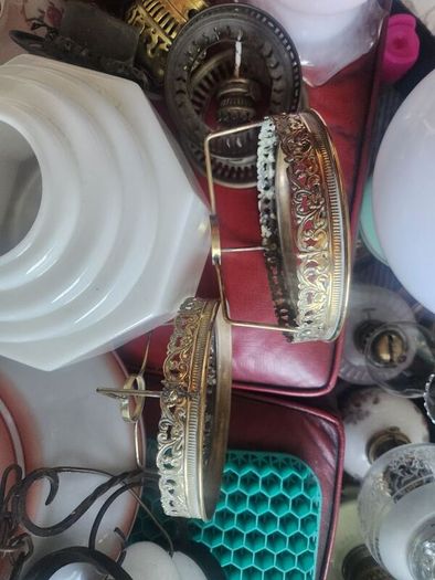 victorian oil laml shades . galleries.  burners etc