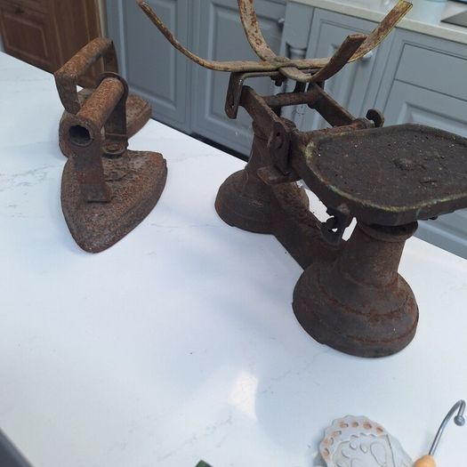 old cast iron x 2 and old scales