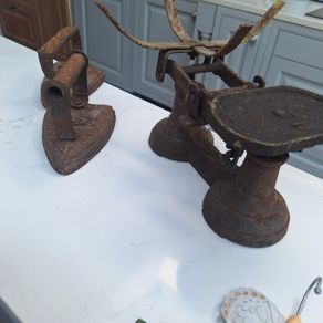 old cast iron x 2 and old scales