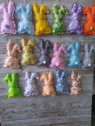 Handmade Easter Bunting / Hanging decorative bunnies
