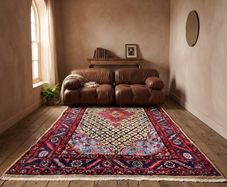 Beautiful Colourful Persian 9ft x 4ft Tribal Koliai hand knotted wool carpet rug.