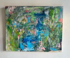 Original Abstract Painting Dublin Original Art Pondscape Riverscape Painting