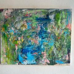 Original Abstract Painting Dublin Original Art Pondscape Riverscape Painting