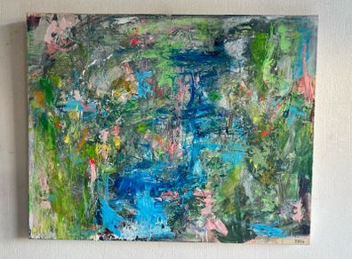 Original Abstract Painting Dublin Original Art Pondscape Riverscape Painting