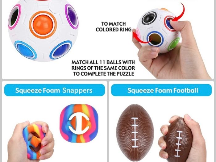 28pcs Fidget Toys Pack, Stress Toys Squshies Fidget Toys Set for Kids and Adults, Anxiety Relief Stress Sensory Toys for Birthday Party Favors (FREE POSTAGE)