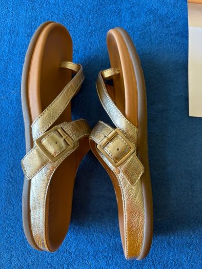 Strive Women's sandals size 6UK.  Gold. As New with box.