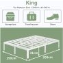 King Size Bed Frame 30.5 cm High with Rounded Corner Legs Image 9