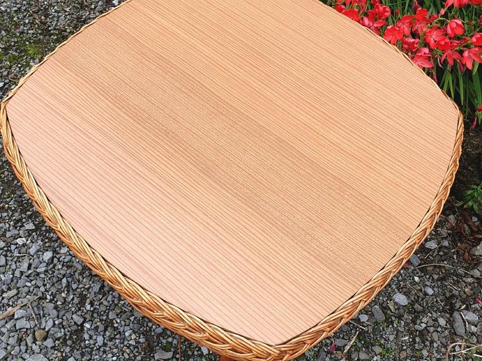 Very Rare Mid Century Wicker Table